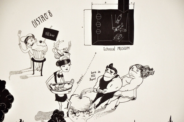 Interiér - Ilustrovaný apartmán studia SMLXL