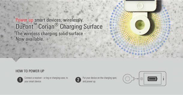 Elektronika - Corian Charging Surface: bezdrátové nabíjení pro více pohodlí a estetiky