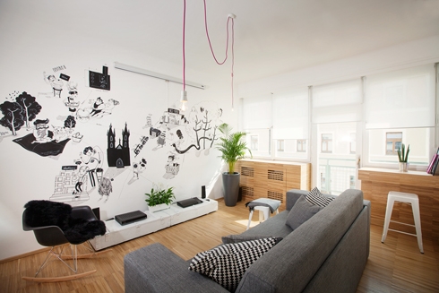 Interiér - Ilustrovaný apartmán studia SMLXL