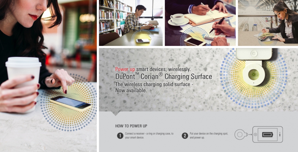 Corian Charging Surface: bezdrátové nabíjení pro více pohodlí a estetiky
