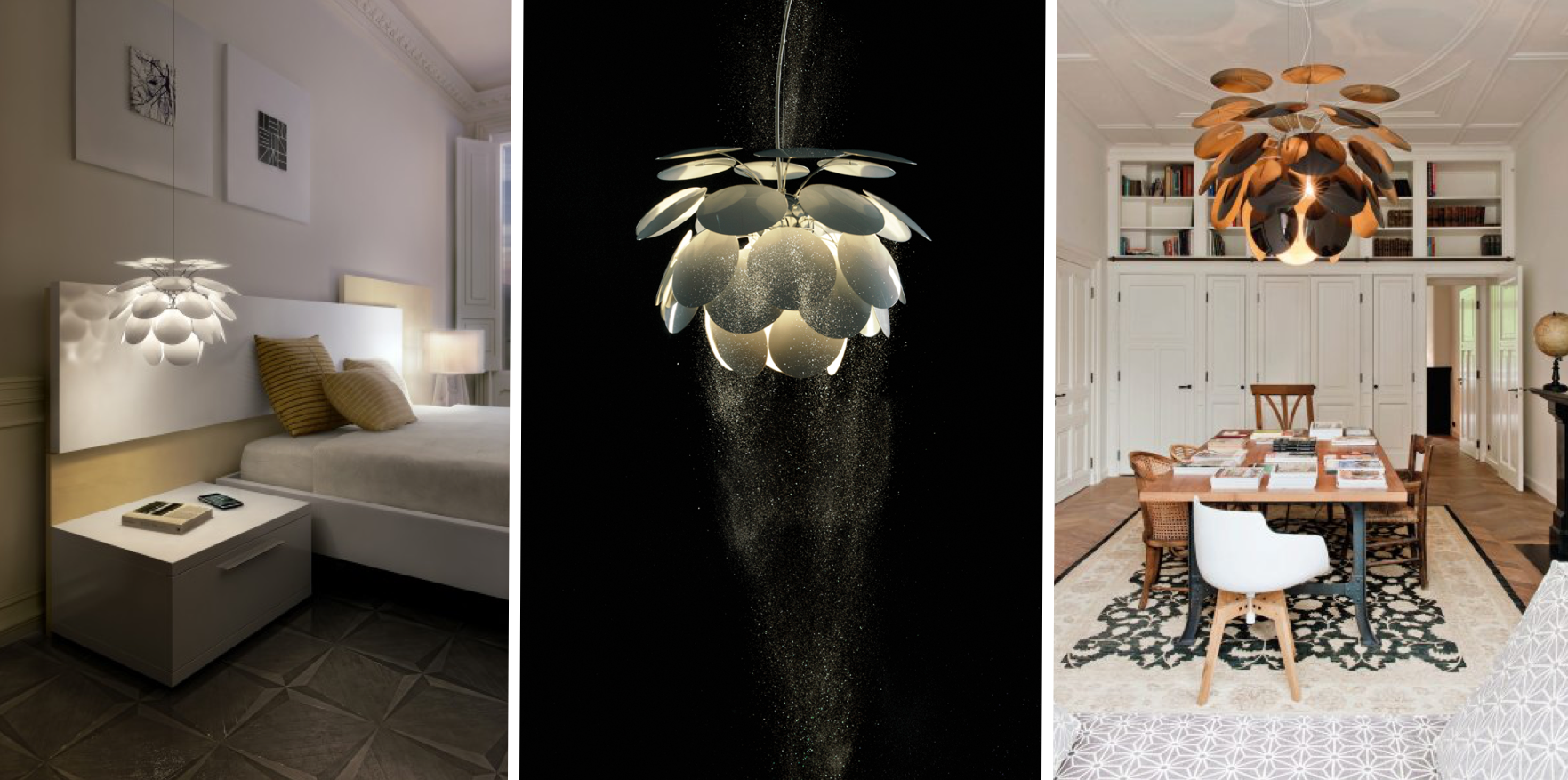 Svítidlo, které připomíná rozkvetlou květinu