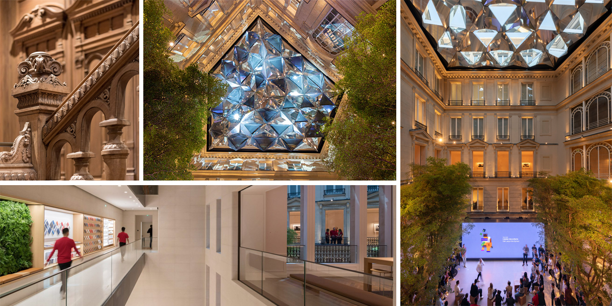 Obchodní dům Apple na Champs-Élysées zdobí kaleidoskopická střecha