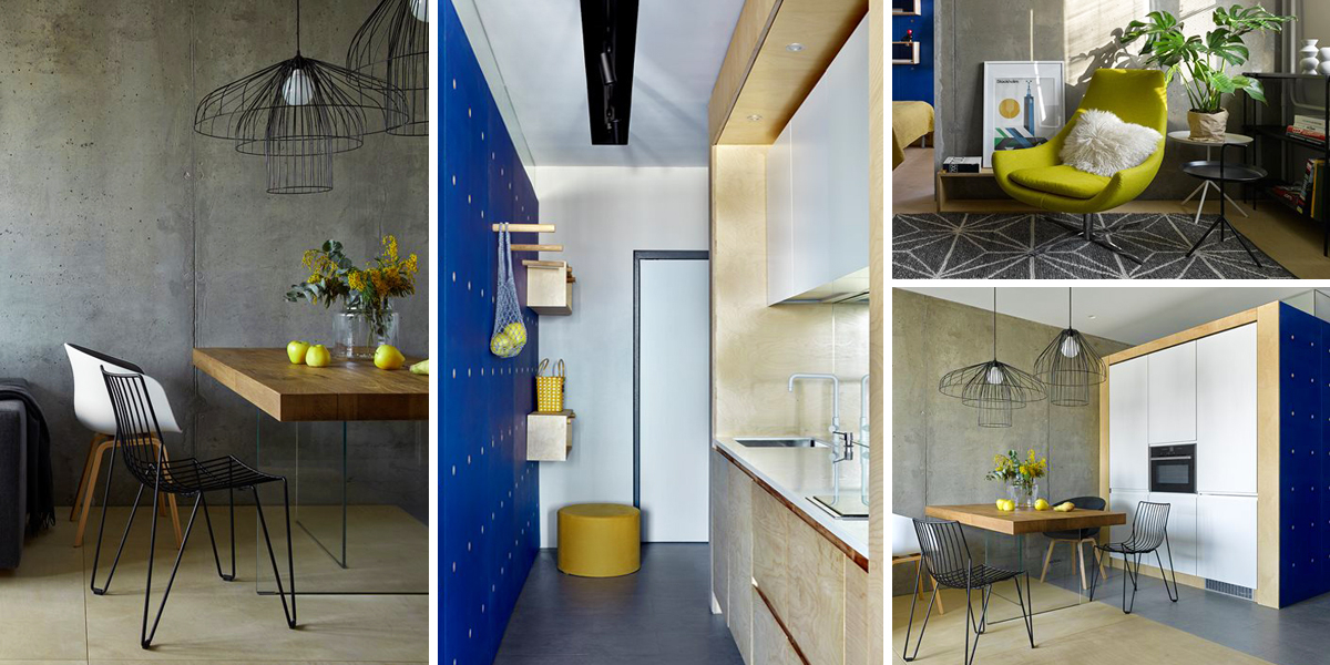 Dva materiály, tři barvy a geometrie - moderní domov pro mladý pár