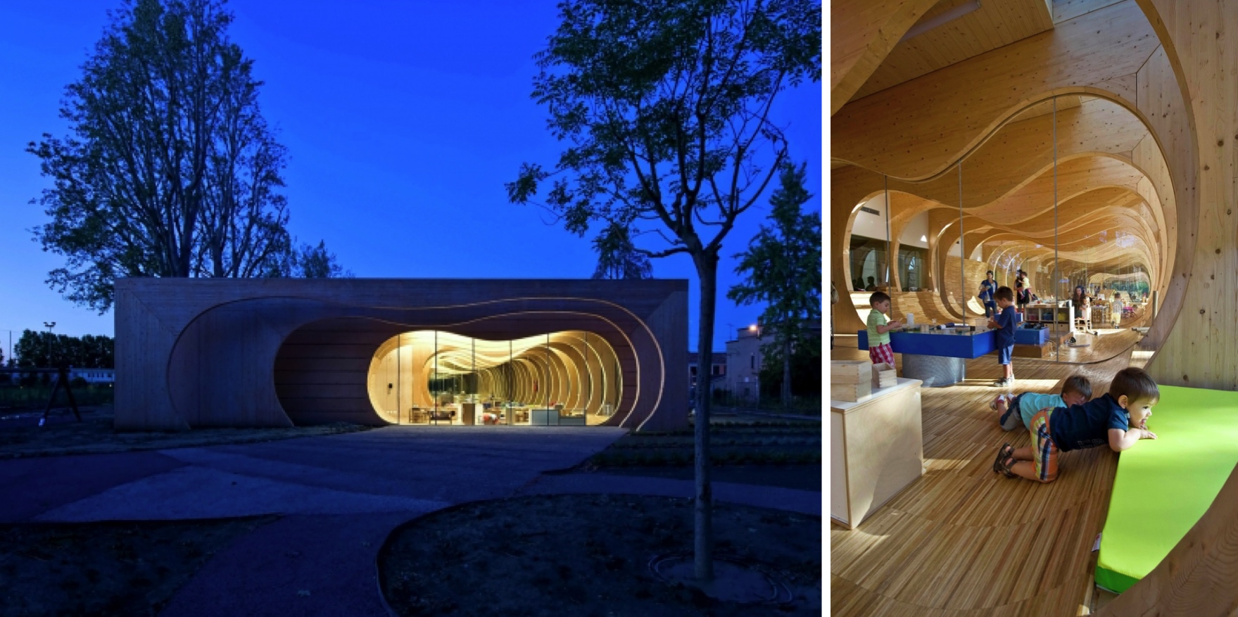 Vztah dětí k přírodě je přínosný, ukazuje školka od italských architektů