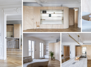 Pařížský byt vyzdobila obří dřevěná stuha