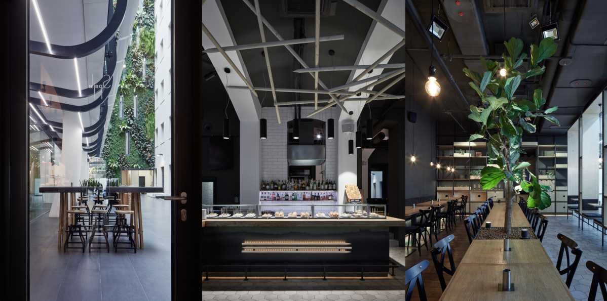 Špejle na talířích i stěnách. Ateliér Coll Coll navrhl vtipné bistro