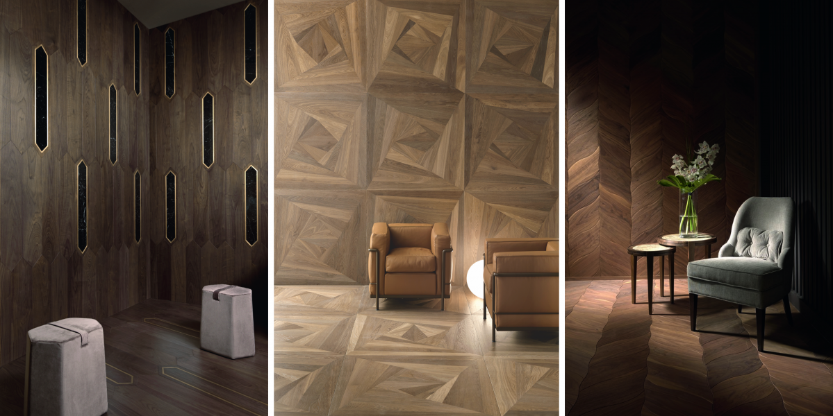Mramorové detaily, uhrančivá geometrie.  Jak může vypadat dřevěná podlaha?
