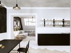 Černobílý apartmán - jídelna