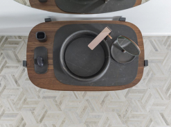 Koupelna v teplých tónech