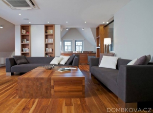 Půdní byt ve vile - obývací pokoj