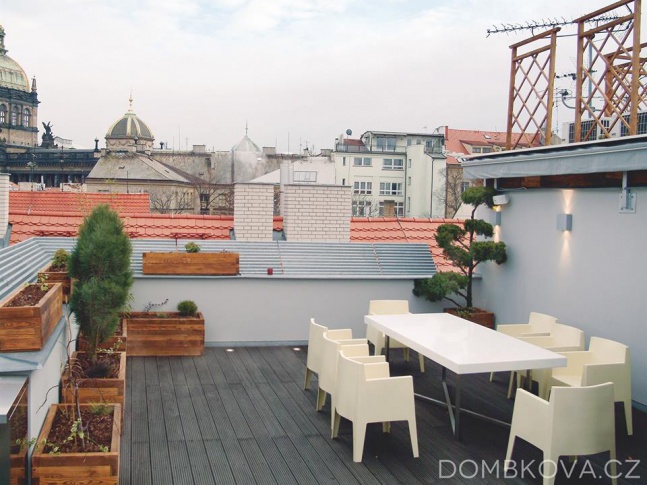 Byt v  Krakovské ulici - terasa Byt v Bílkově ulici - terasa