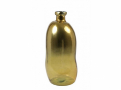 VYSOKÁ SKLENĚNÁ VÁZA S PERLETÍ ZLATÁ