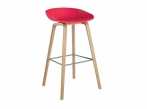 AAS 32 Bar Stool AAS32 oak base, coral shell