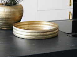 LOOOOX podnos hliníkový zlatý matný antik