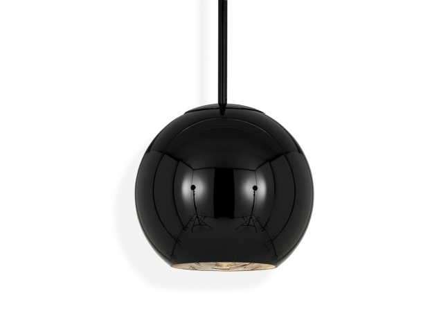 Copper Round Pendant Black 