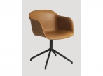 Fiber Swivel Chair Fiber Swivel leather Silk Cognac