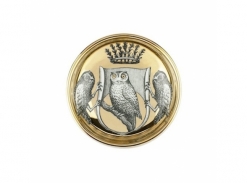 Posacenere rotondo Stemma di civette