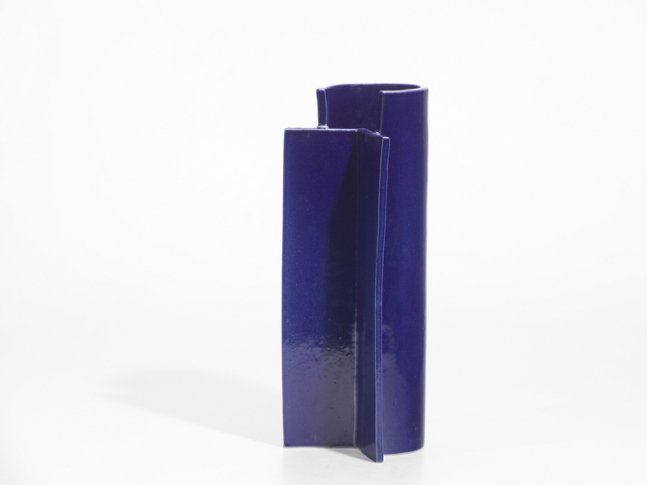 Keramická váza Blocks velká Vase Large O Shape Blue II