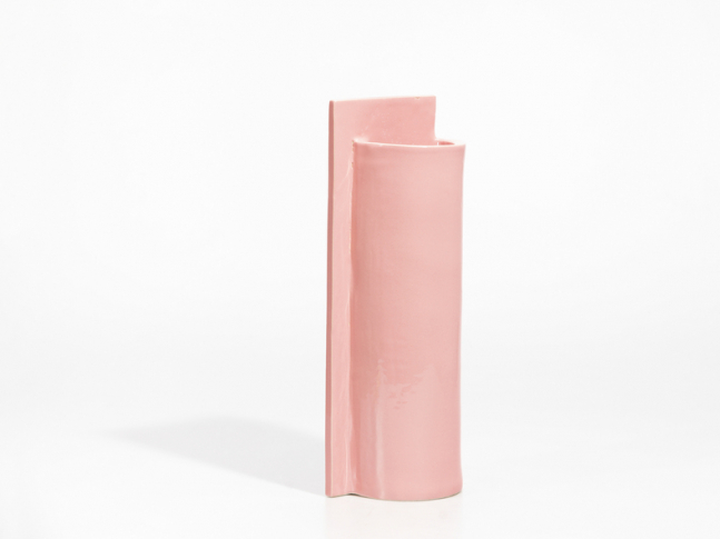 Keramická váza Blocks velká Vase Large P Shape Pink II