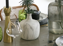 LOOOOX váza keramická nízká mramor